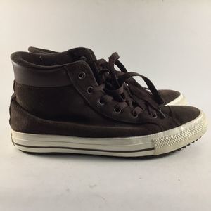 Converse CTAS Hi top shoes suede leather sneakers brown size womens 7.5 youth 6